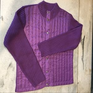 IActive Purple Sweater Jacket - Petite Small